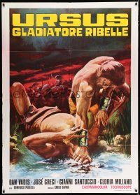 3e269 REBEL GLADIATORS Italian 1p R72 Ursus, il gladiatore ribelle, sword & sandal art by Aller!