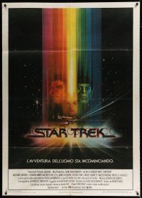 3e287 STAR TREK Italian 1p '80 cool art of William Shatner & Leonard Nimoy by Bob Peak!