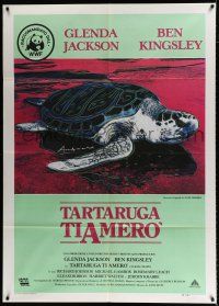 3e301 TURTLE DIARY Italian 1p '86 fantastic art of sea turtle on the beach by Andy Warhol!