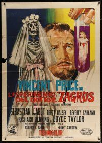 3e302 TWICE TOLD TALES Italian 1p '64 different Ciriello art of Vincent Price & skeleton bride!