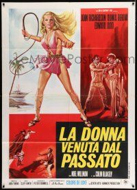 3e307 VENGEANCE OF SHE Italian 1p '68 Hammer fantasy, different art of sexy Olinka Berova w/ whip!