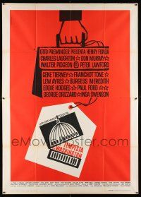 3e001 ADVISE & CONSENT Italian 2p '62 Otto Preminger, classic Saul Bass Washington Capitol artwork!