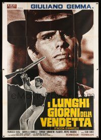 3e060 LONG DAYS OF VENGEANCE Italian 2p R60s c/u of Giuliano Gemma, spaghetti western!