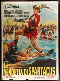 3e085 REVENGE OF SPARTACUS Italian 2p '64 Michele Lupo's La vendetta di Spartacus, cool artwork!