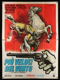 3e086 RIDE THE WIND Italian 2p '66 full-length feature from Bonanza TV series, cool Cesselon art!