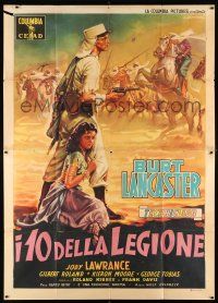 3e094 TEN TALL MEN Italian 2p '51 Burt Lancaster, different French Foreign Legion art by Capitani!