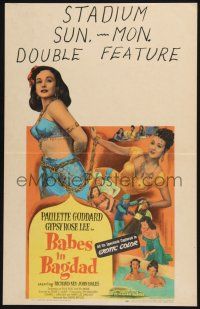 3e682 BABES IN BAGDAD WC '52 Paulette Goddard, Gypsy Rose Lee, sexy art!