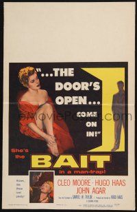 3e684 BAIT WC '54 the door's always open to sexy bad girl Cleo Moore's room, come on in!
