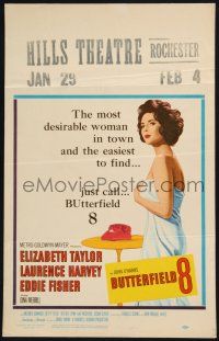 3e711 BUTTERFIELD 8 WC '60 callgirl Elizabeth Taylor is the most desirable and easiest to find!