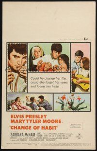 3e718 CHANGE OF HABIT WC '69 art of Dr. Elvis Presley in various scenes, Mary Tyler Moore!