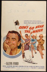 3e733 DON'T GO NEAR THE WATER WC '57 Glenn Ford, different art of 3 sexy girls!
