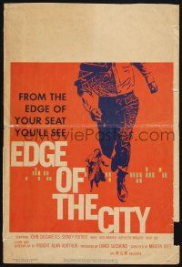 3e739 EDGE OF THE CITY WC '57 Martin Ritt directed, John Cassavetes, Sidney Poitier, Saul Bass art!