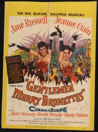 3e757 GENTLEMEN MARRY BRUNETTES WC '55 sexy Jane Russell & Jeanne Crain in the big buxom musical!
