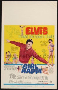 3e760 GIRL HAPPY WC '65 great image of Elvis Presley & sexy Shelley Fabares, rock & roll!