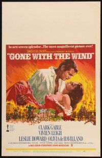 3e765 GONE WITH THE WIND WC R68 art of Clark Gable holding Vivien Leigh by Howard Terpning!