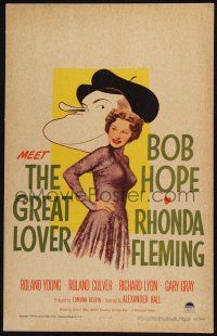 3e766 GREAT LOVER WC '49 Hirschfeld art of Bob Hope + c/u of sexy Rhonda Fleming!