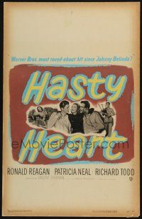 3e777 HASTY HEART WC '50 patient Ronald Reagan & nurse Patricia Neal help dying Richard Todd!