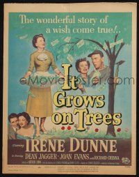 3e805 IT GROWS ON TREES WC '52 Irene Dunne & Dean Jagger picking money from tree!
