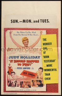 3e806 IT SHOULD HAPPEN TO YOU WC '54 Judy Holliday, Peter Lawford, Jack Lemmon in his first role!