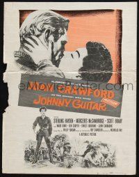 3e814 JOHNNY GUITAR WC '54 Joan Crawford kissing Sterling Hayden, directed by Nicholas Ray!