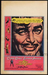 3e822 KING & FOUR QUEENS WC '57 super close up art of Clark Gable!