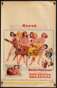 3e838 LIVE A LITTLE, LOVE A LITTLE WC '68 Robert McGinnis art of Elvis Presley & sexy beach babes!