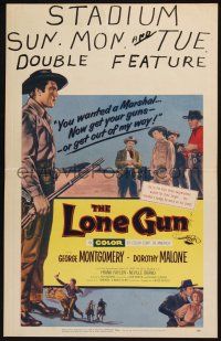 3e841 LONE GUN WC '54 George Montgomery had the toughest clean-up job in the West!
