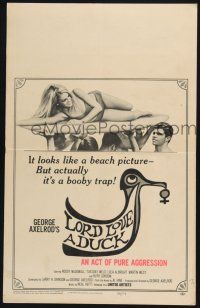 3e842 LORD LOVE A DUCK WC '66 Roddy McDowall, sexy Tuesday Weld, actually it's a booby trap!
