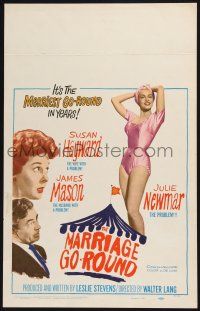 3e853 MARRIAGE-GO-ROUND WC '60 Julie Newmar wants to borrow Susan Hayward's husband James Mason!