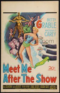 3e856 MEET ME AFTER THE SHOW WC '51 artwork of sexy dancer Betty Grable & top cast members!