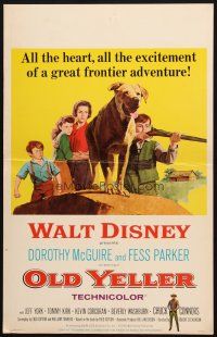 3e872 OLD YELLER WC R65 Dorothy McGuire, Fess Parker, art of Walt Disney's most classic canine!