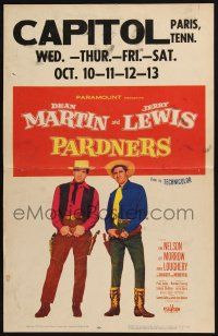 3e876 PARDNERS WC '56 great full-length image of cowboys Jerry Lewis & Dean Martin!