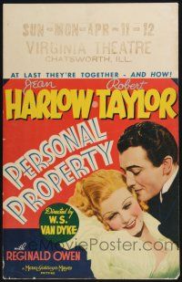 3e883 PERSONAL PROPERTY WC '37 at last Jean Harlow & Robert Taylor are together, and how!