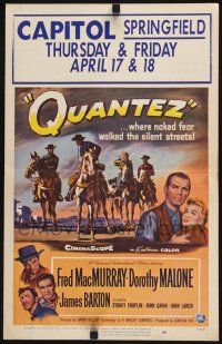 3e890 QUANTEZ WC '57 Fred MacMurray, Dorothy Malone, naked fear walked the silent streets!