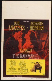 3e891 RAINMAKER WC '56 great romantic close up of Burt Lancaster & Katharine Hepburn!