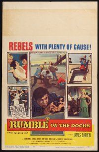 3e903 RUMBLE ON THE DOCKS WC '56 James Darren & Robert Blake are rebels with plenty of cause!