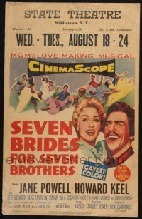 3e908 SEVEN BRIDES FOR SEVEN BROTHERS WC '54 Jane Powell & Howard Keel, classic MGM musical!