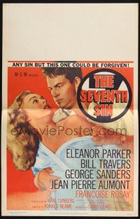 3e909 SEVENTH SIN WC '57 sexy scared Eleanor Parker betrays super angry Bill Travers!
