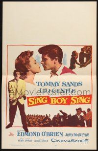 3e920 SING BOY SING WC '58 romantic close up of Tommy Sands & Lili Gentle, rock & roll!