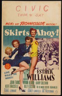 3e921 SKIRTS AHOY WC '52 great full-length images of sexy Esther Williams in uniform & swimsuit!