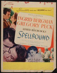 3e932 SPELLBOUND WC '45 Alfred Hitchcock, Ingrid Bergman, Gregory Peck, different montage!