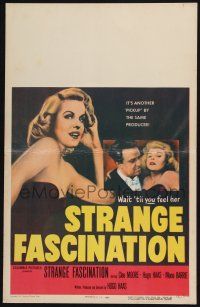3e939 STRANGE FASCINATION WC '52 Hugo Haas couldn't leave sexy bad girl Cleo Moore alone!