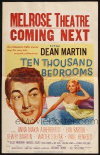 3e950 TEN THOUSAND BEDROOMS WC '57 art of Dean Martin & sexy Anna Maria Alberghetti in bed!
