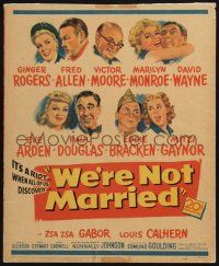 3e983 WE'RE NOT MARRIED WC '52 artwork of Ginger Rogers, young Marilyn Monroe & 7 others!
