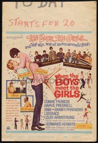 3e984 WHEN THE BOYS MEET THE GIRLS WC '65 Connie Francis, Liberace, Herman's Hermits & more!