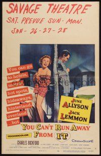 3e997 YOU CAN'T RUN AWAY FROM IT WC '56 Jack Lemmon & Allyson in remake of It Happened One Night!