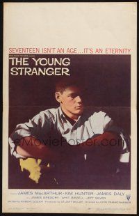3e998 YOUNG STRANGER WC '57 first John Frankenheimer, c/u of troubled teen James MacArthur!