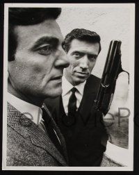 3f492 MANNIX 2 TV 7x9 stills '71 Richard Levinson, Mike Connors in the title role with gun!