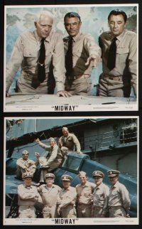 3f779 MIDWAY 8 8x10 mini LCs '76 Charlton Heston, Henry Fonda, WWII naval battle images!