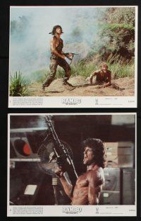 3f841 RAMBO FIRST BLOOD PART II 8 8x10 mini LCs'85 images of Sylvester Stallone w/ Crenna & big guns